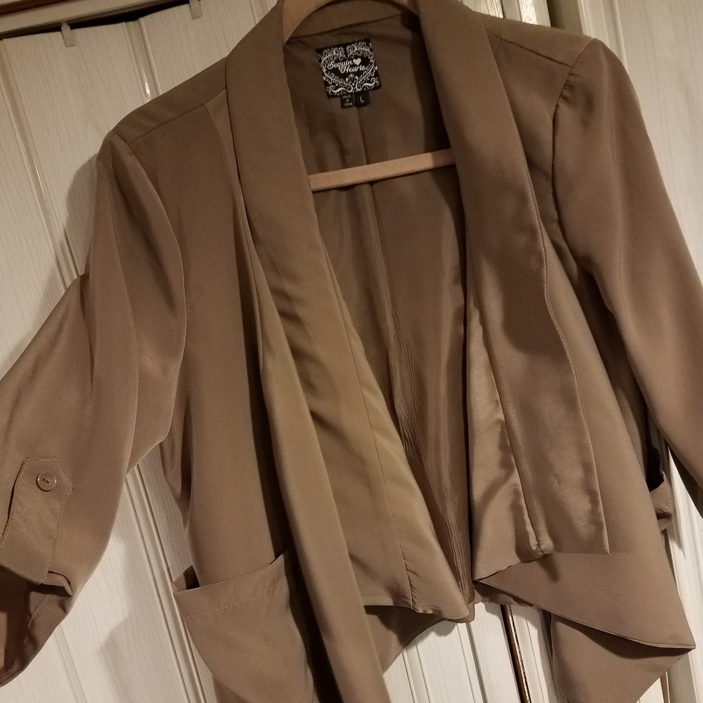Open Draped Collared Jacket - image 1